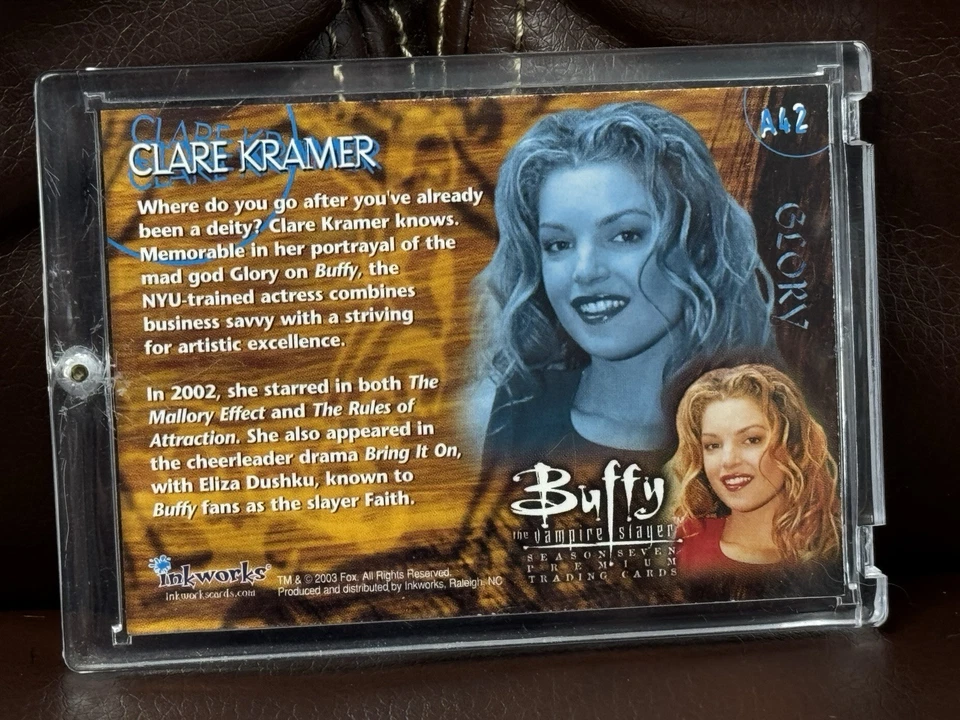 2003 Inkworks Buffy Vampire Slayer Season 7 A42 Clare Kramer  Autograph Glory - Image 2 of 2