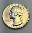1963-D  Washington Silver Quarter AU UNC Toned Philadelphia Mint 90%
