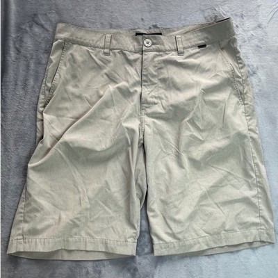 TravisMathew Mens Beck Golf Shorts Khaki Tan Stretch Size 34 Flat Front Tech