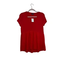 NWT The limited babydoll pleated red top size small 