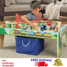 50 Piece Kids Wooden Train Set Play Table Brio Thomas Friends Compatible New