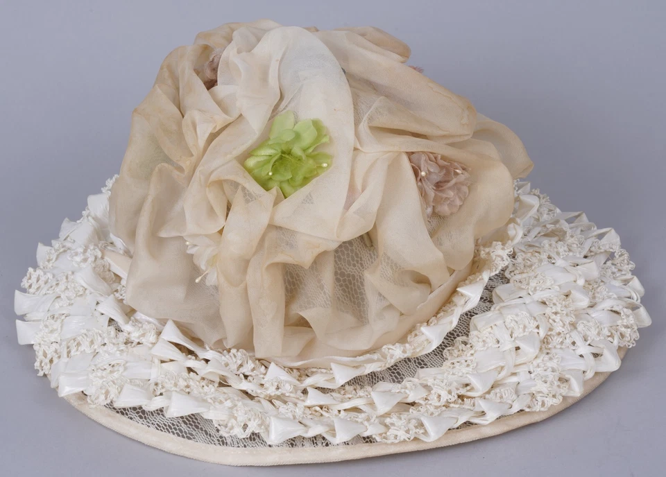 Sombrero de Pascua vintage años 50 beige con flores pastel sombrero iglesia Foto 2 de 4