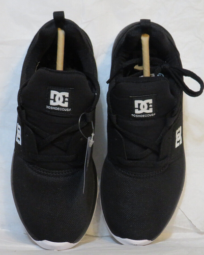 DC SHOES USA MENS SNEAKERS US 5 BLACK WHITE HEATHROW MESH STRETCH ORTHOLITE NIB - Picture 5 of 13