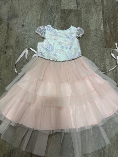 Rare Editions Girls Size 6x Special Occasion Pink & White Party Dress - Picture 4 of 4