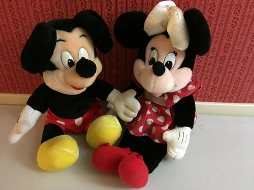 Walt Disney World Disneyland Mickey & Minnie Mouse Matching Plush Doll Set Pre-O - Picture 2 of 9