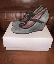 Keys women's shoes, wedge, grey, suede, size 35 IT
