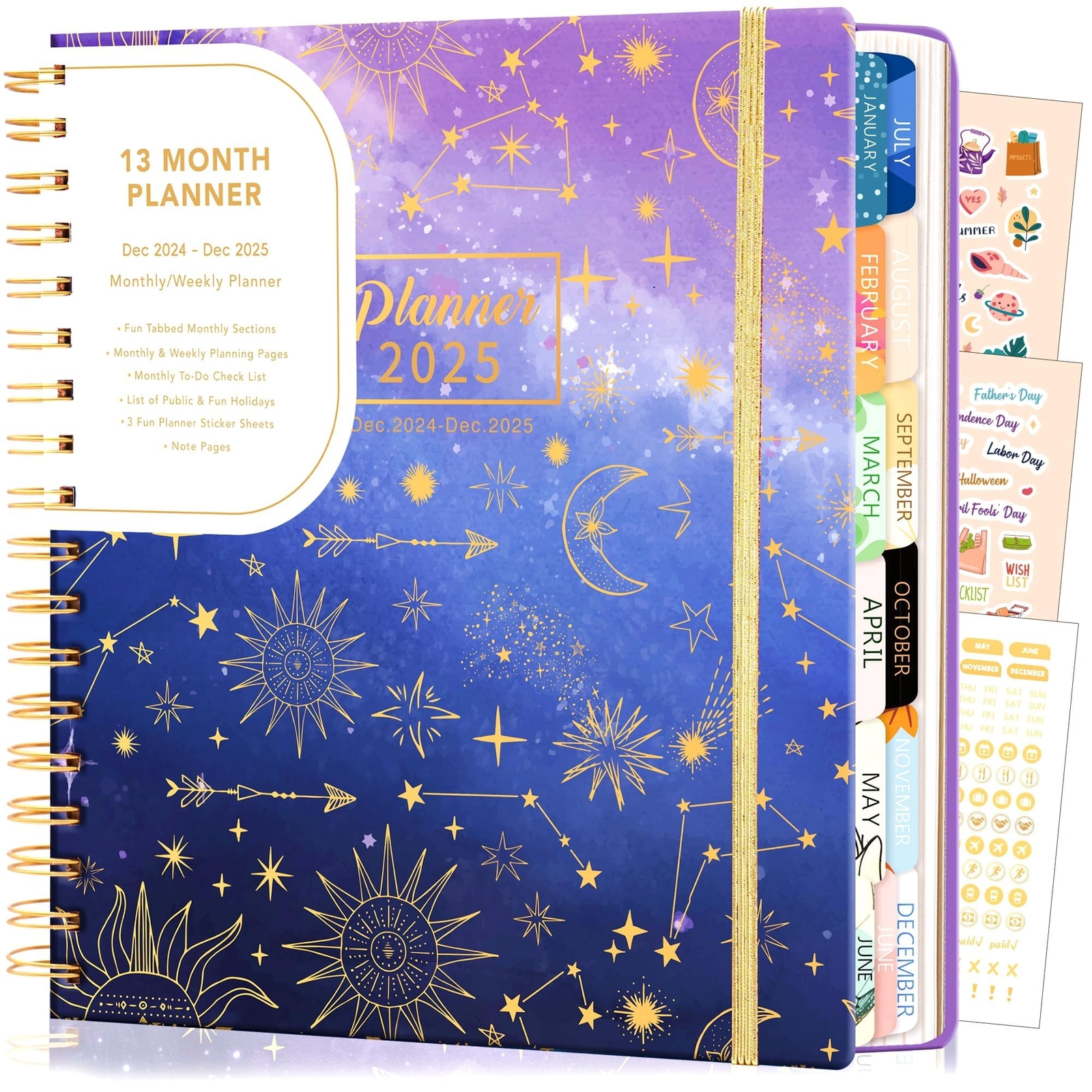 CAGIE 2025 Planner Weekly and Monthly Dec 2024-Dec 2025 with 13 Month Tabs Ha...