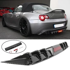 Carbon Rear Bumper Diffuser w/ LED Tail Brake Light For Z4 E85 E86 Z8 2002-2008