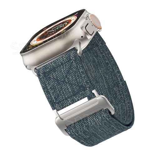 Canvas Strap For Apple Watch Band Ultra 49mm Series 9 8 SE 7 6 5 4 3 2 44mm 41mm - Picture 15 of 36