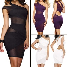 Sexy Lingerie Women Mesh Sheer Bodycon Evening Clubwear Party Mini Dress US