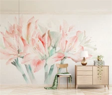 3D Pink Floral Bouquey Self-adhesive Removeable Wallpaper Wall Mural