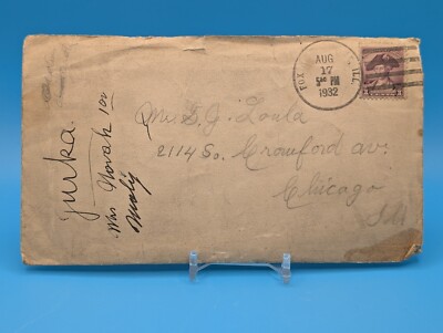 1932 Fox IL Cover Detroit Family Sickness Letter Great Depression 3c Washington