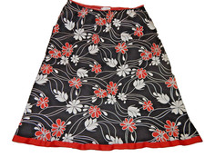 Vintage Heart Soul skirt red  white flowers on black size small