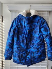Lands end expedition parka kids Down Hooded Boy Size LARGE 14-16 GROW ALONG