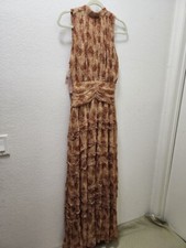 NWT $348 BHLDN By Anthropology Juniper Tiered Backless High-Neck Gown Size 8