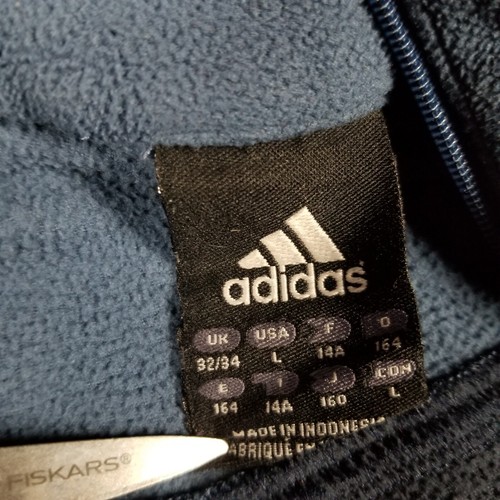 Adidas Jacket Boys Large Blue School Outdoor Mock Neck 1/4 Zip Casual Pullover - Picture 2 of 13