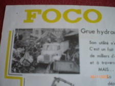 ANCIEN   PROSPECTUS   PUBLICITAIRE   GRUE HYDRAULIQUE  SUR CAMION    FOCO   