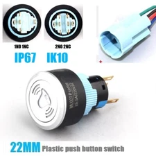 22mm Doorbell Silver 2NO2NC5A Plastic doorbell Access control power start switch