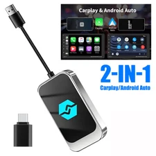 Wireless CarPlay Android Auto Adapter 2-in-1,Plug&Play,Auto Connect,Low Latency