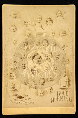 1880 Joshua Smith Chicago IL Baby Collage children cabinet photo