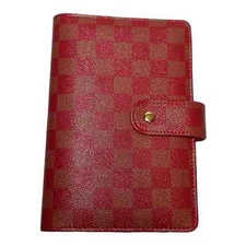 PU Leather Notebook A6 Ring Binder Budget Planner Organizer Cover Pockets Red