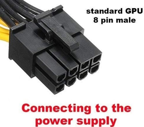 PCI-e 8 Pin Male to Dual 8 Pin (6+2) Male PCI Express Power Adapter Cable A3 - Picture 7 of 7
