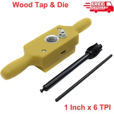 Taytools Wood Tap and Die for Male/Female ID/OD Threads Polypropylene 1in x 6TPI