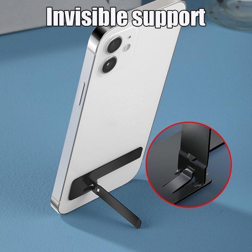 Metal Phone Kickstand Ultra Thin Desktop Stand Adjustable Holder Folding 9CQ7 - Photo 4/8