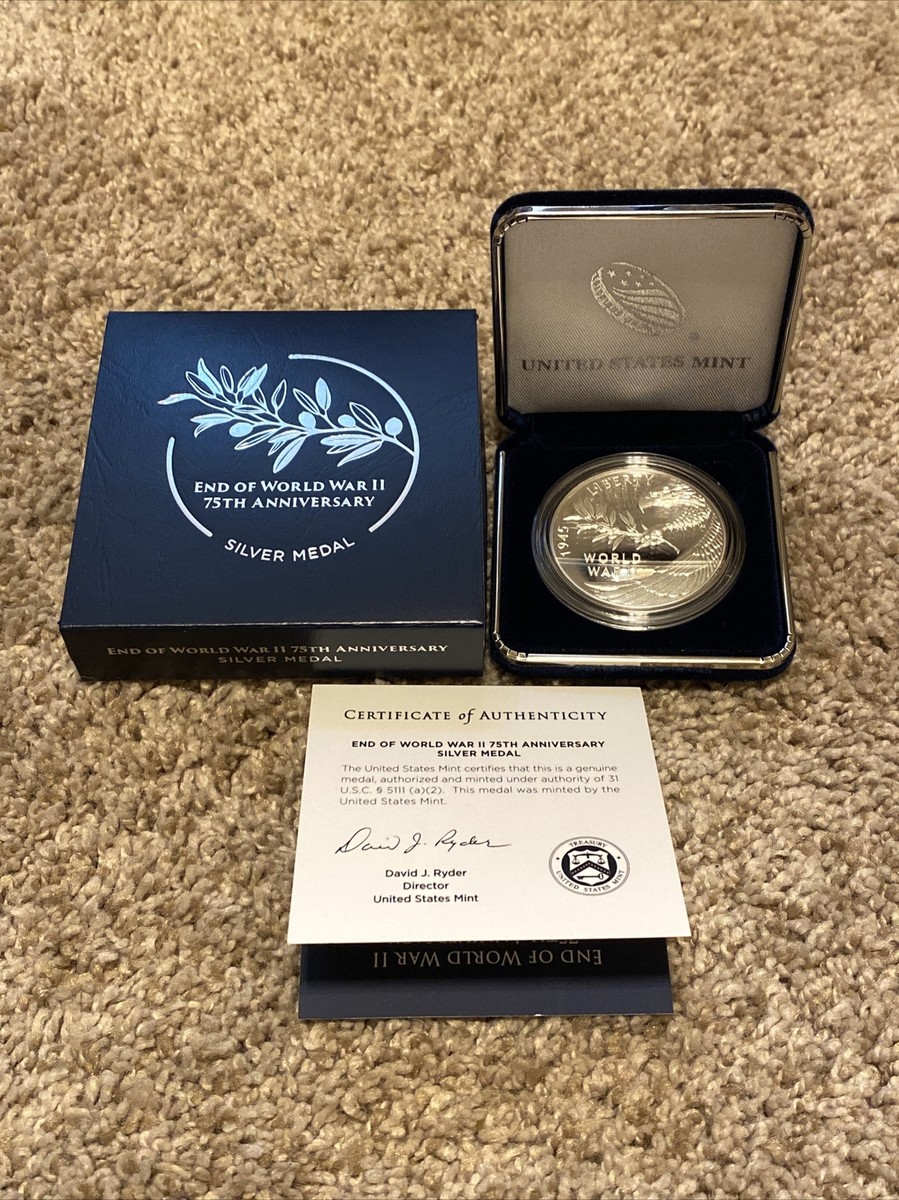 End of World War II 75th Anniversary Silver Medal Coin - SHIPS