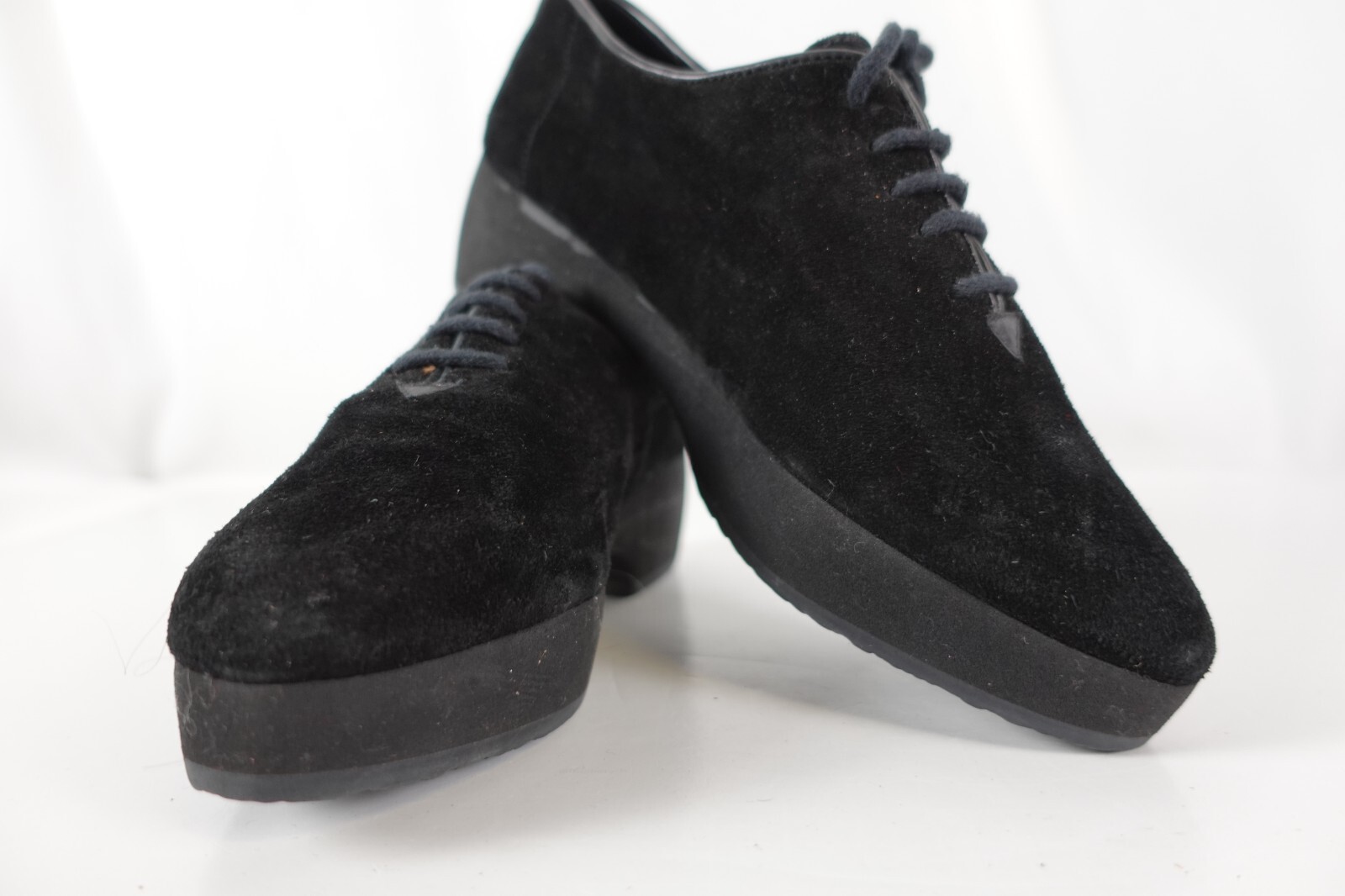 SAINT LAURENT Scarpe stringate YSL donna pelle scamosciata casual taglia 7 5 nere Italia Oxford