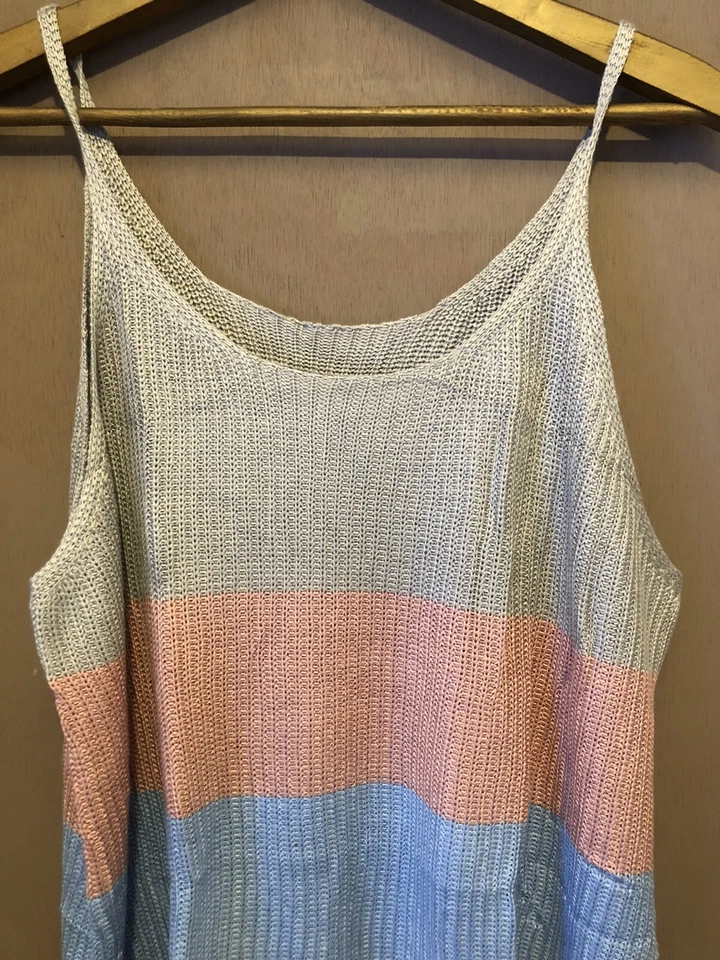 Camiseta sin mangas tejida multicolor para mujer talla XL G2D20 Foto 2 de 4