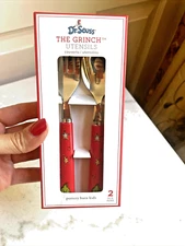 Disney school Pottery Barn GRINCH Christmas Utensil set holiday Dr Seuss party q