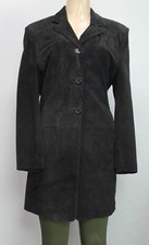 Joy Women's Suede Leather Jacket Black Size 36