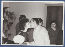 Passionate kiss between guy and girl Soviet Vintage Photo USSR