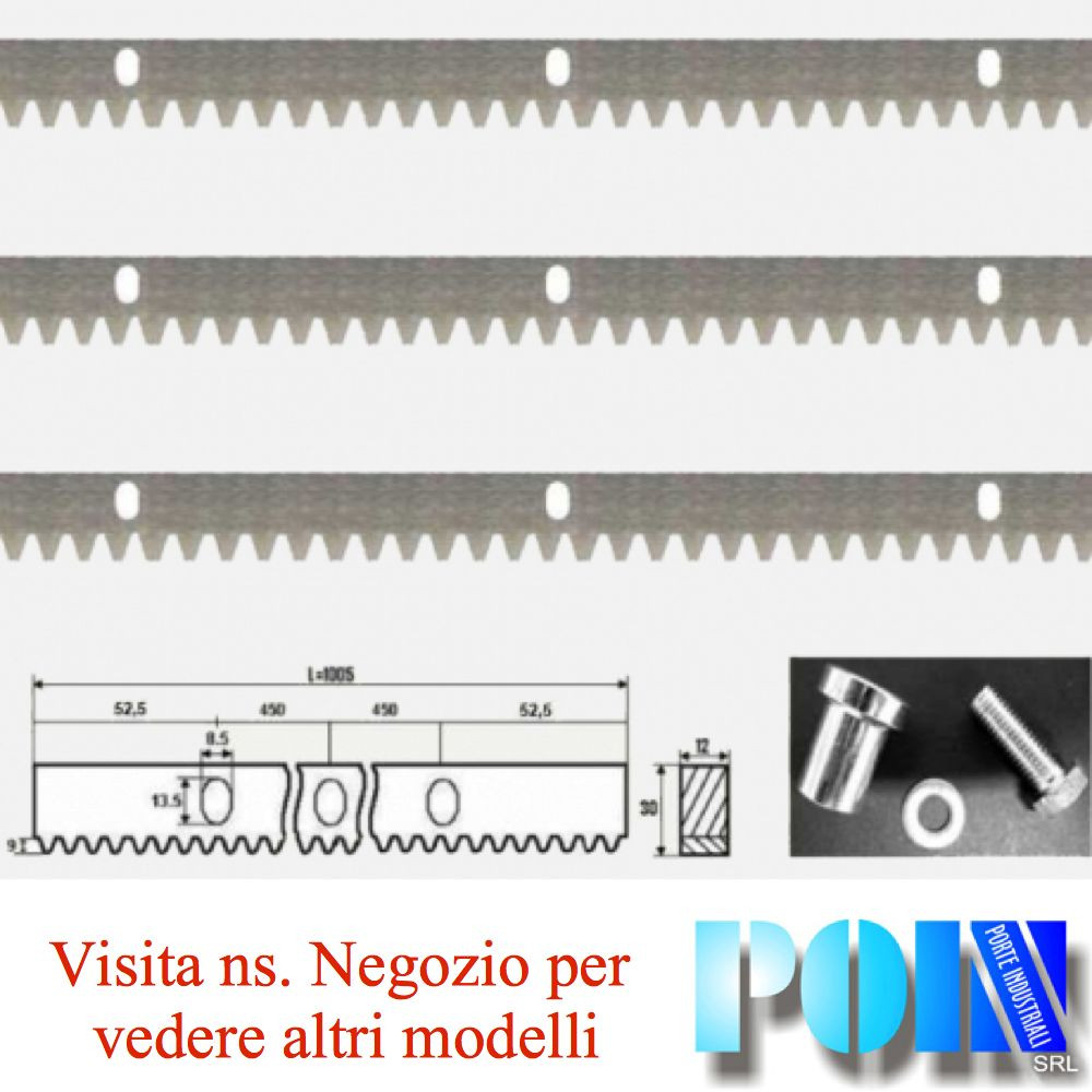 Cremagliera Acciaio Zincato M4 12x30x1005 | Kit Professionale 3mt