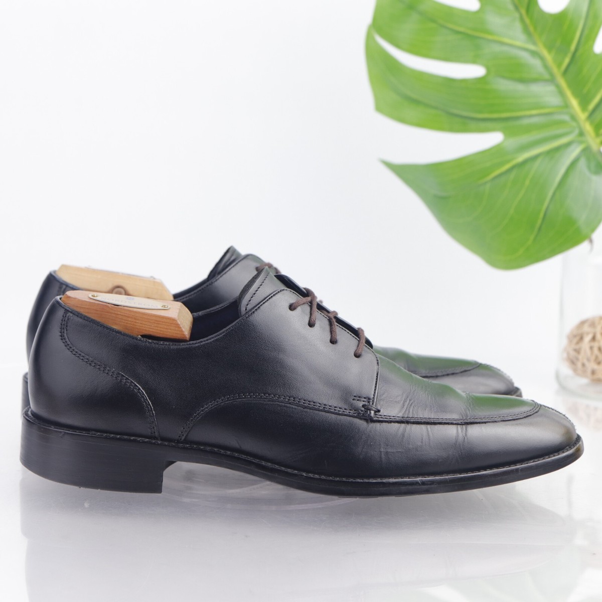 Cole Haan Mens Lenox Hill Oxfords Size 8 M Black Leather Apron Toe Dress Shoes Men main image 4