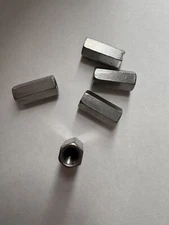 STAINLESS STEEL COUPLING NUTS. 5/16-18 , 1 INCH LONG. 18-8 , 5 PCS. NEW
