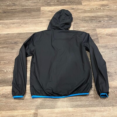 Quiksilver Windbreaker Jacket Youth Size XL Black Blue Vented Full