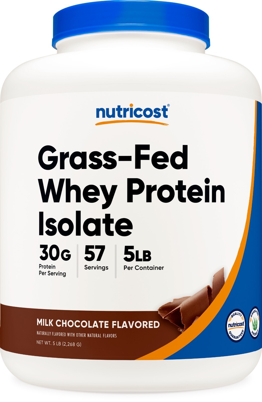Nutricost Grass-Fed Изолят сывороточного протеина шоколад 5 фунтов - без ГМО без глютена 17290₽