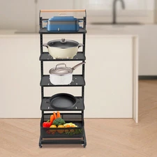 5 Tier Pot Organizer Organization & Storage Multifunctional Pan & Pot Rack Black