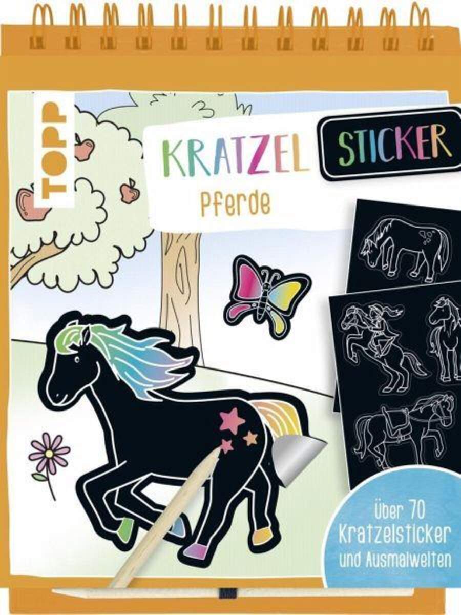 Thumbnail - Topp-kreativ Kratzel-stickerbuch Pferde