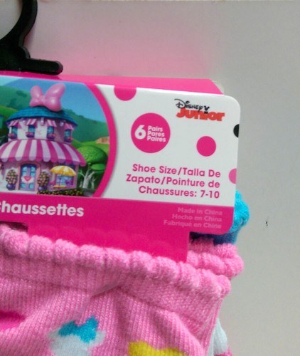 Disney Minnie Mouse 6 pairs Socks 4-6, Shoe 7-10 for Girls Kids Toddler NEW - Picture 8 of 9