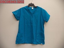 NWOT - Fashion Seal Unisex Adult Teal V-Neck 3-Pocket Scrub Top, Size L