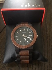 Dakota Analog Quartz Watch With Wood Strap Black/Brown Model 26342