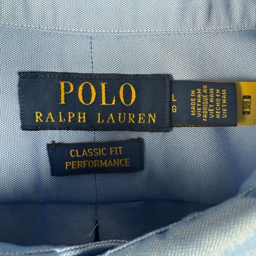Polo Ralph Lauren Shirt Mens Large Blue Flesh Pony Long Sleeve Button Down - Picture 4 of 8