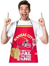 Kansas City Chiefs BBQ Apron NFL Kitchen Cooking Grilling Tailgate Gift Unisex