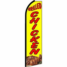 Grilled Chicken Flag Flutter Feather Banner Swooper Advertising