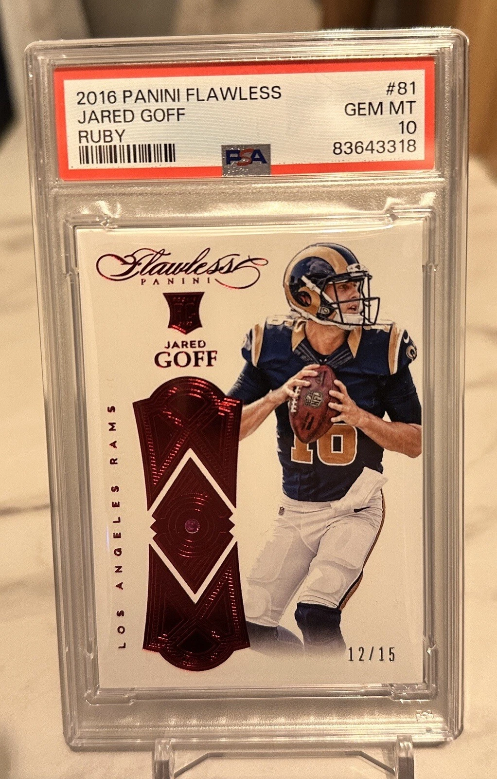Jared Goff Panini Flawless #81 Ruby