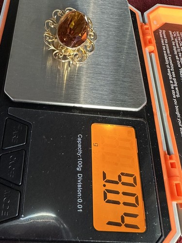Antique 19th C Victorian 10K Solid Gold Filigree w 23 Carat Citrine Brooch Pin - Picture 15 of 24