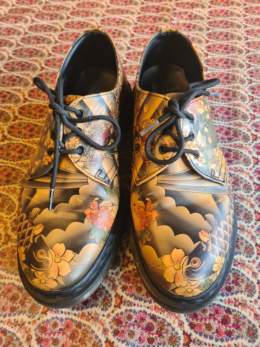 Womens Dr Martens 1461 Shoes Rare Evisu Tattoo Japanese Koi Fish Uk 7 Eu 41 eBay UK